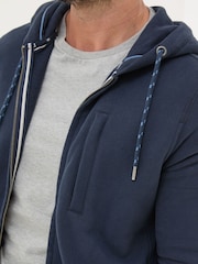 FatFace Brooke Navy Blue Zip Through Hoodie - Image 5 of 6