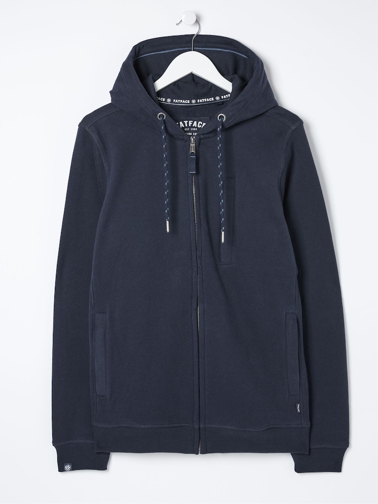 FatFace Brooke Navy Blue Zip Through Hoodie - Image 6 of 6