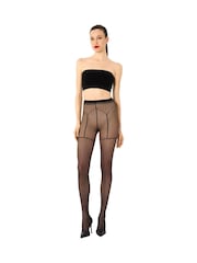 Wolford Black 20 Denier Polka Dot Tights With Garter Belt Effect - Image 3 of 6