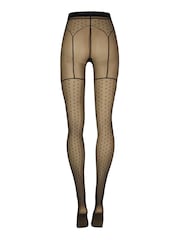 Wolford Black 20 Denier Polka Dot Tights With Garter Belt Effect - Image 6 of 6