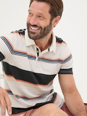 FatFace Grey Stripe Polo Shirt - Image 3 of 5