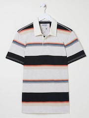 FatFace Grey Stripe Polo Shirt - Image 5 of 5