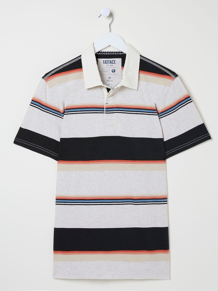 FatFace Grey Stripe Polo Shirt - Image 5 of 5