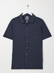 FatFace Truro Navy Blue Jersey Shirt - Image 3 of 3