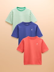 Joules Let's Go Multi Green Pack of Three T-Shirts - Image 1 of 12