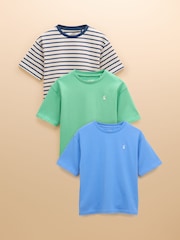 Joules Let's Go Multi Navy Pack of Three T-Shirts - Image 1 of 10