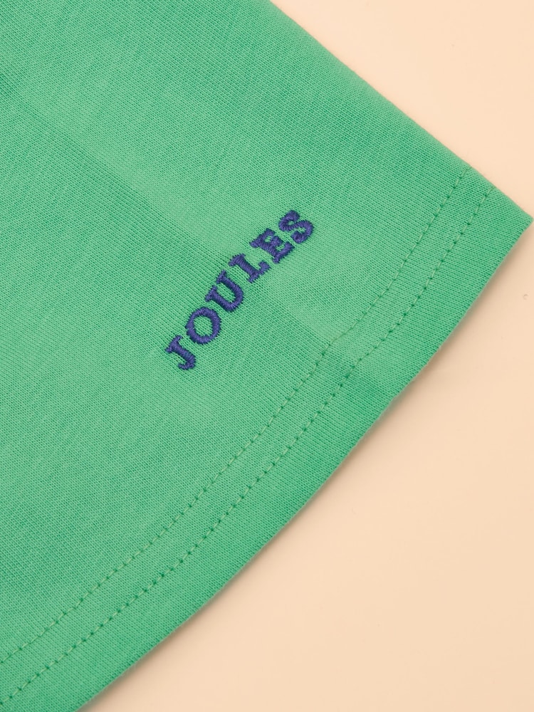 Joules Archie Green Cotton Short Sleeve Applique T-Shirt - Image 3 of 4