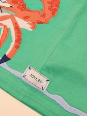 Joules Archie Green Cotton Short Sleeve Applique T-Shirt - Image 4 of 4