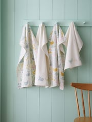 Catherine Lansfield Natural Cottage Friends 100% Cotton Tea Towels 4 Pack - Image 1 of 3