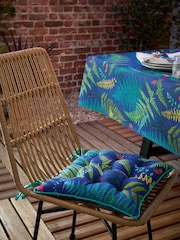 RHS Blue Woodland Fern Outdoor 100% Cotton Seat Pad - Image 1 of 2