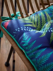 RHS Blue Woodland Fern Outdoor 100% Cotton Seat Pad - Image 2 of 2