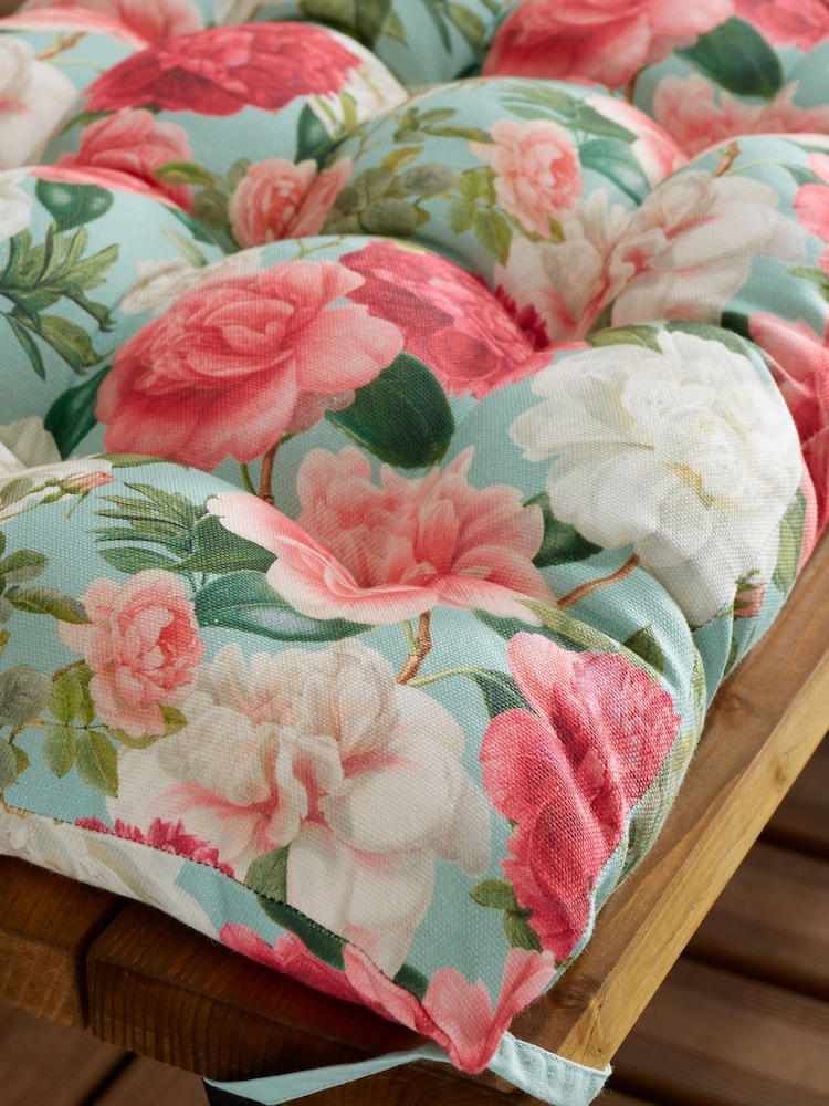 RHS Green Rose Garden Outdoor 100% Cotton Bench Pad - Image 2 of 2