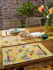 RHS Yellow Exotic Garden Outdoor 100% Cotton Placemats 2-Pack - Image 1 of 3