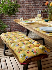 RHS Yellow Exotic Garden Outdoor 100% Cotton Bench Pad - Image 1 of 2