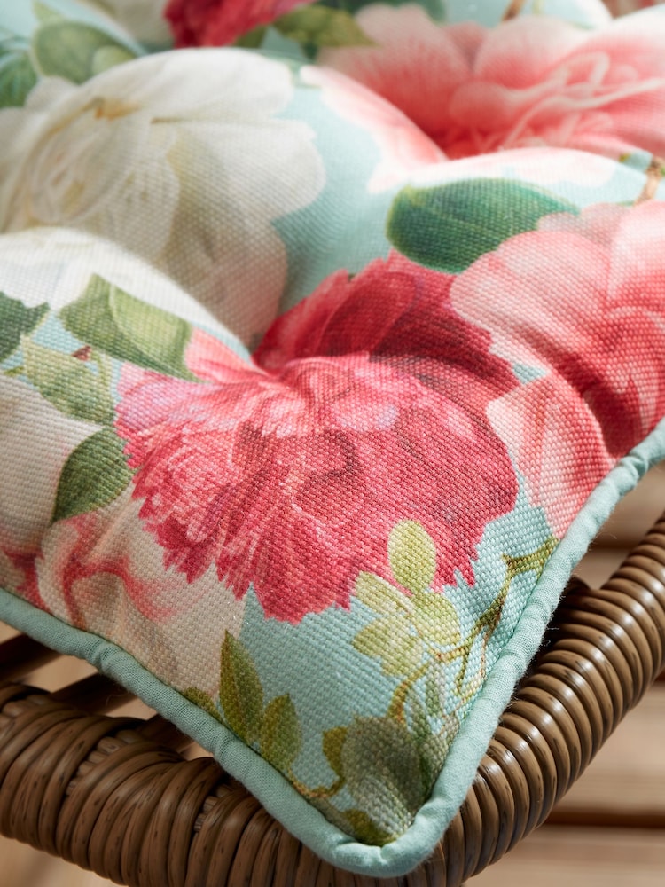 RHS Green Rose Garden Outdoor 100% Cotton Seat Pad - Image 1 of 2