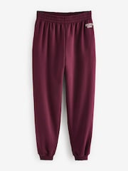 Burgundy Red Relaxed Fit Cuffed Wellness Slogan Graphic Track Joggers - Image 6 of 7