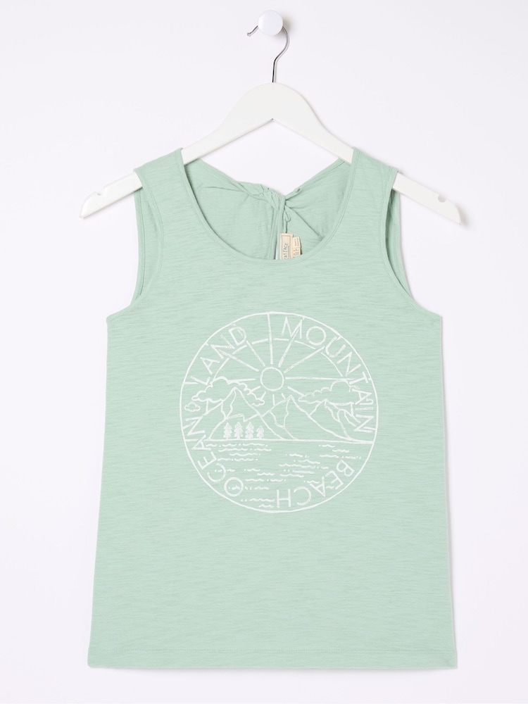 FatFace Aloa Green Land 100% Cotton Vest - Image 1 of 1
