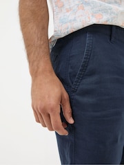 FatFace Blue Linen Flat Front Chino Shorts - Image 4 of 5