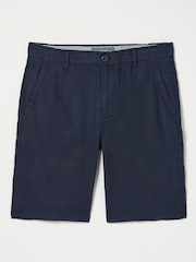 FatFace Blue Linen Flat Front Chino Shorts - Image 5 of 5