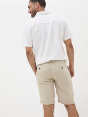 FatFace Stone Linen Flat Front Chino Shorts - Image 2 of 6
