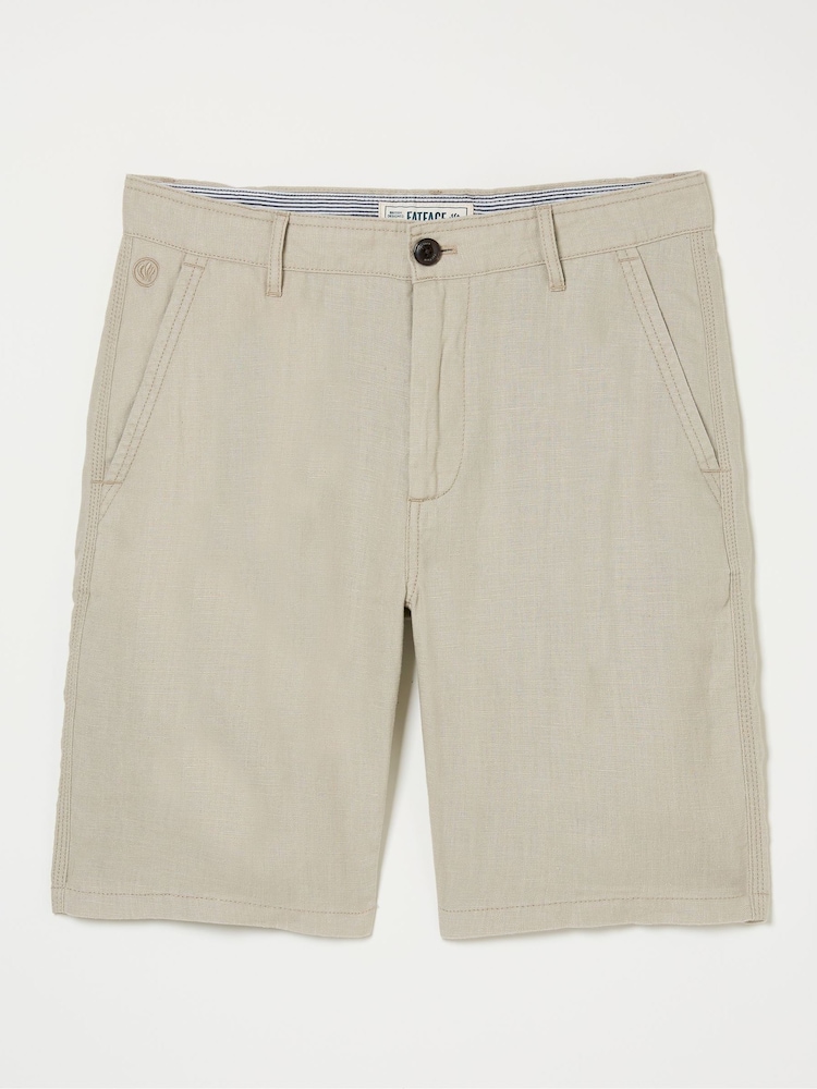 FatFace Stone Linen Flat Front Chino Shorts - Image 6 of 6
