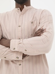 FatFace Pink Long Sleeve Stripe Grandad Shirt - Image 4 of 5