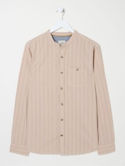 FatFace Pink Long Sleeve Stripe Grandad Shirt - Image 5 of 5