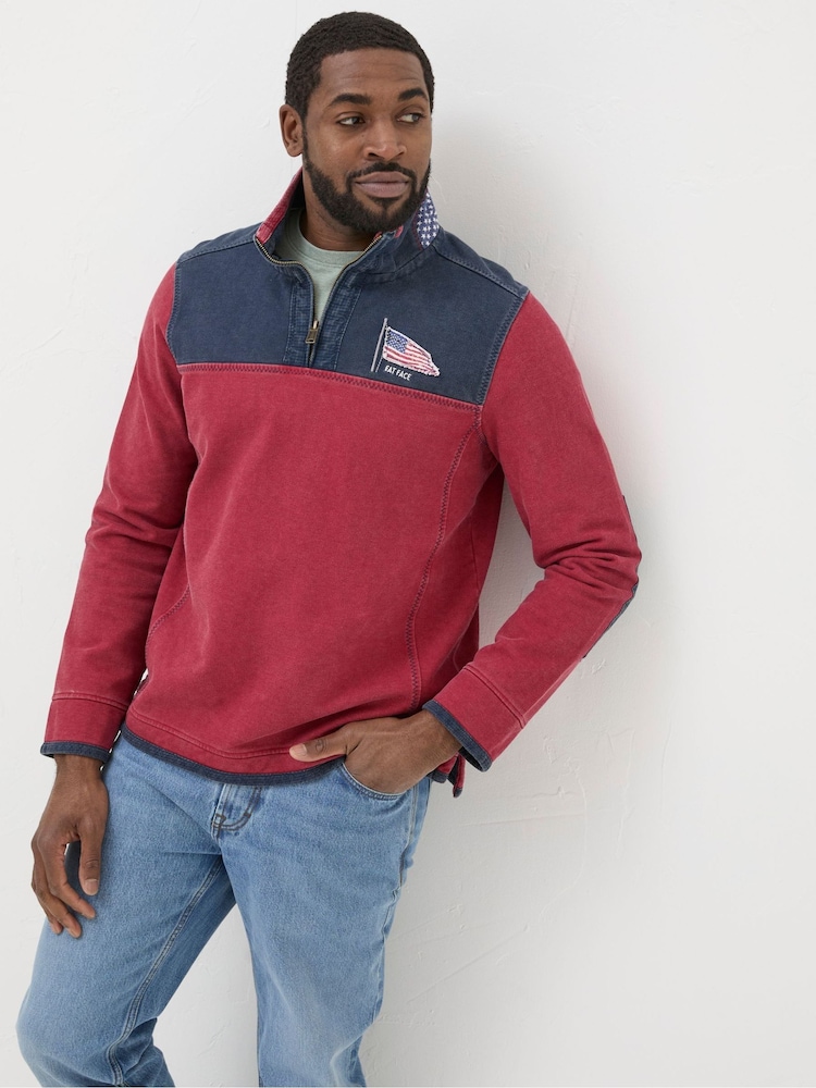 FatFace Airlie Red USA Sweatshirt - Image 1 of 5