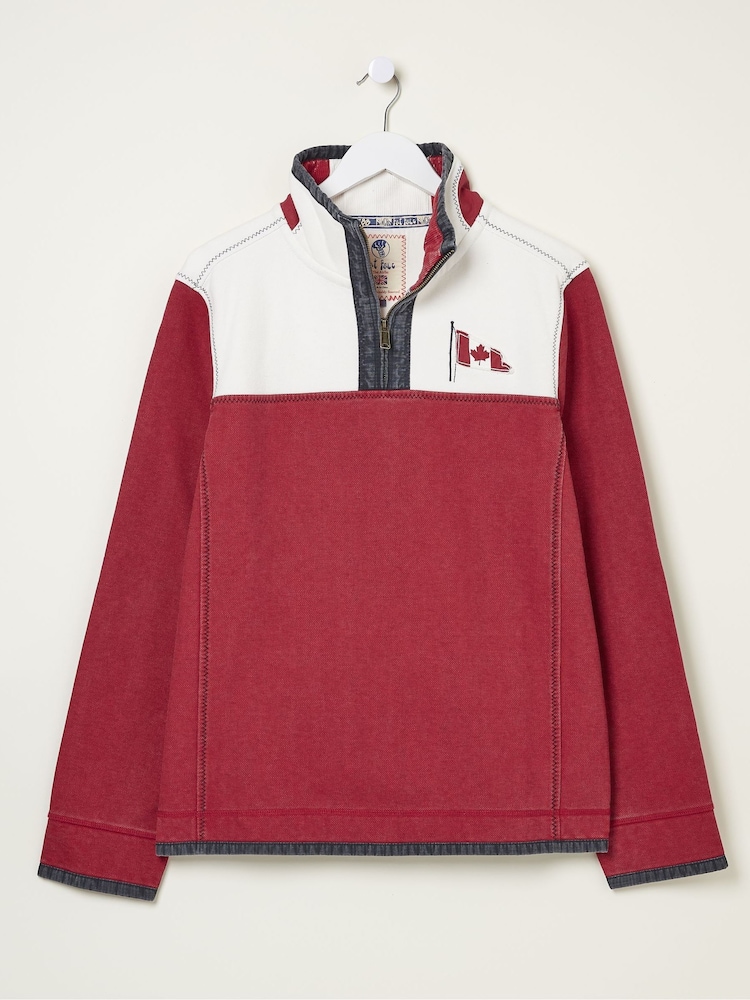 FatFace Airlie Red Panel Sweatshirt - Image 1 of 1