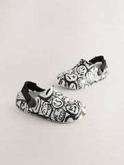 Black & White Happy Face Clogs - Image 1 of 6