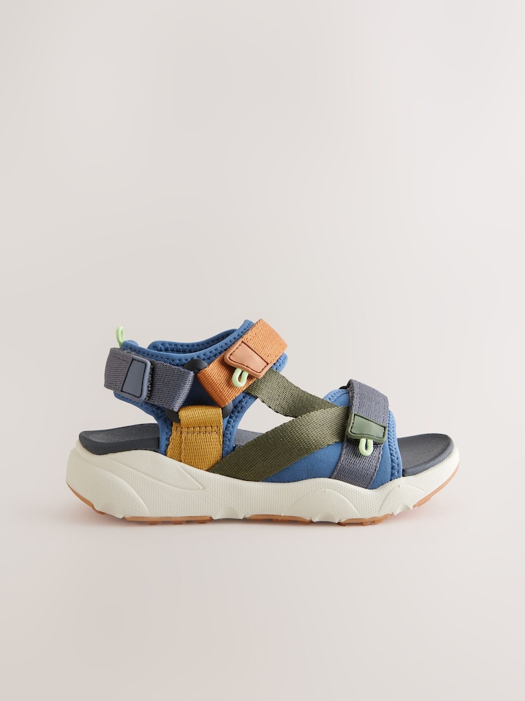 Blue Colourblock Standard Fit (F) Trekker Sandals - Image 2 of 5