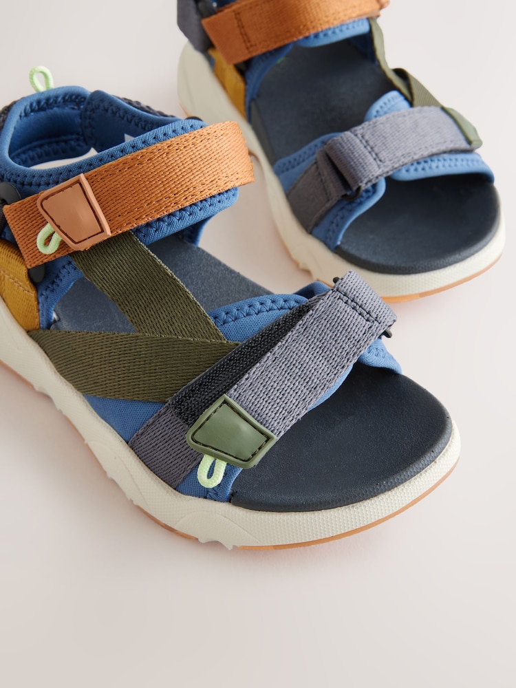 Blue Colourblock Standard Fit (F) Trekker Walking Sandals - Image 4 of 5