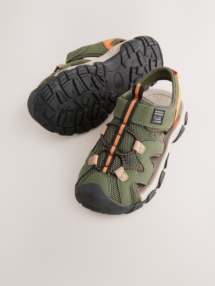 Khaki Green Standard Fit (F) Bumptoe Trekker Sandals - Image 3 of 6