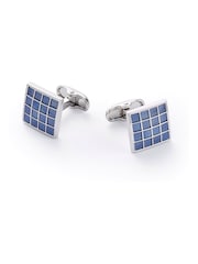 Savile Row Company Rhodium Plated Square Cufflinks - Imagen 1 de 2