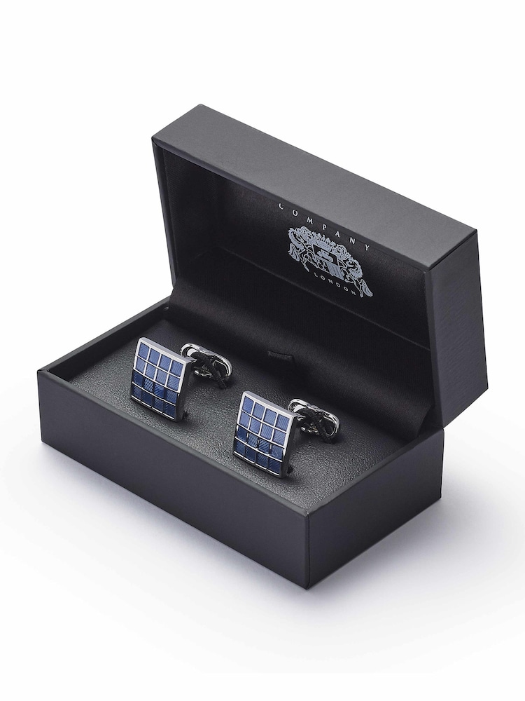 Savile Row Company Rhodium Plated Square Cufflinks - Imagen 2 de 2