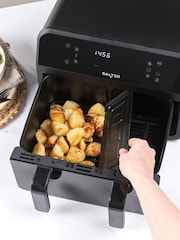 Salter Black 7L Dual View Air Fryer With Drawer Divider - Image 2 of 4