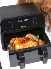 Salter Black 7L Dual View Air Fryer With Drawer Divider - Image 3 of 4