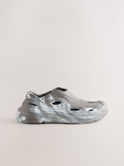 Grey Marble Lightweight Slip On Beach Sandals - Image 2 of 5