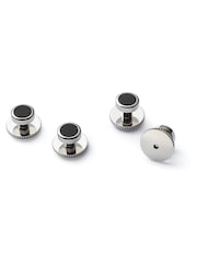 Savile Row Company Silver Tone Onyx Stone Dress Shirt Studs - Image 1 of 2