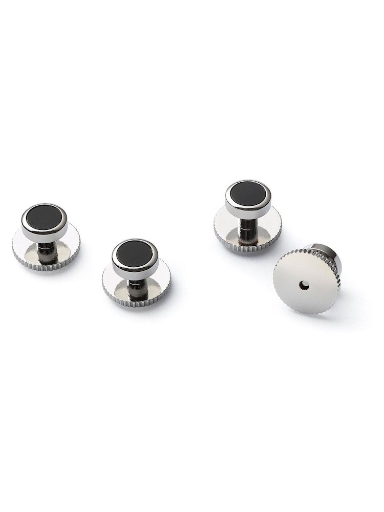 Savile Row Company Silver Tone Onyx Stone Dress Shirt Studs - Image 1 of 2
