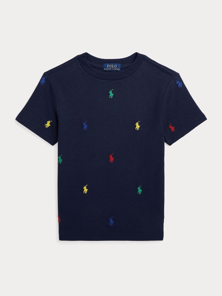 Polo Ralph Lauren Boy Polo Pony All Over Print 100% Cotton T-Shirt - Image 1 of 2