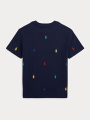 Polo Ralph Lauren Boy Polo Pony All Over Print 100% Cotton T-Shirt - Image 2 of 2