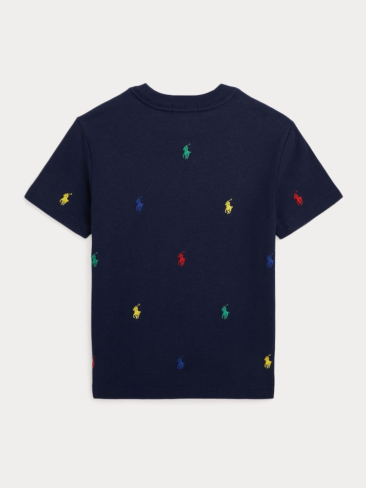 Polo Ralph Lauren Boy Polo Pony All Over Print 100% Cotton T-Shirt - Image 2 of 2