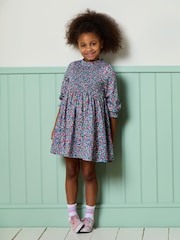 Joules Girls' Gracie Blue Floral Printed Jersey Dress - Image 1 of 6