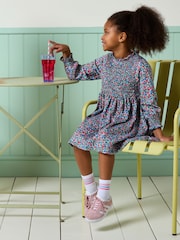 Joules Girls' Gracie Blue Floral Printed Jersey Dress - Image 2 of 6