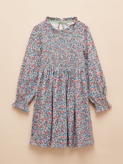 Joules Girls' Gracie Blue Floral Printed Jersey Dress - Image 3 of 6