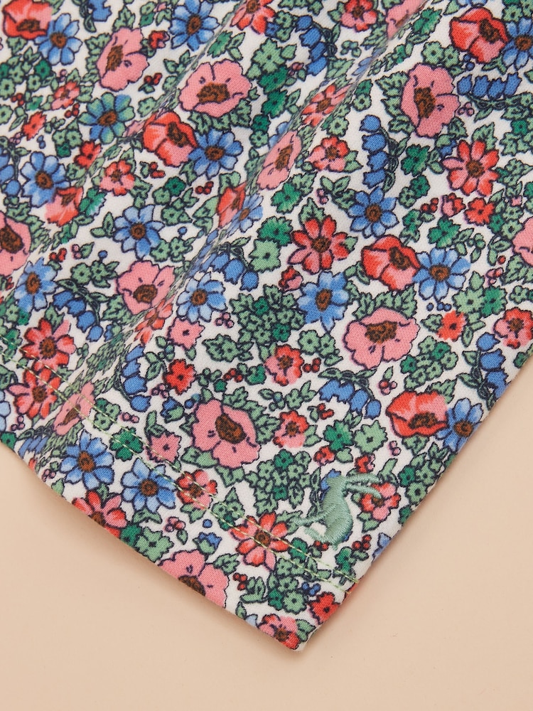 Joules Girls' Gracie Blue Floral Printed Jersey Dress - Image 6 of 6