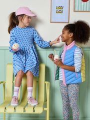 Joules Girls' Gracie Blue Printed Jersey Dress - Image 2 of 6