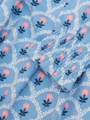 Joules Girls' Gracie Blue Printed Jersey Dress - Image 5 of 6