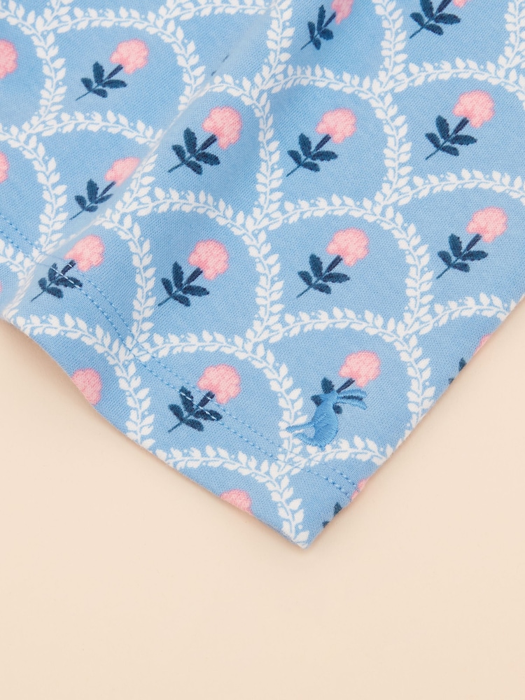 Joules Girls' Gracie Blue Printed Jersey Dress - Image 6 of 6